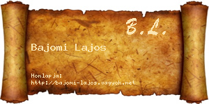 Bajomi Lajos névjegykártya